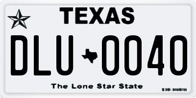 TX license plate DLU0040