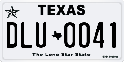 TX license plate DLU0041