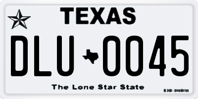 TX license plate DLU0045