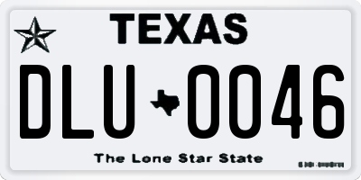 TX license plate DLU0046