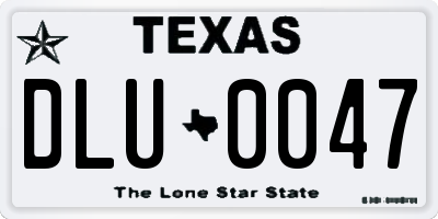 TX license plate DLU0047