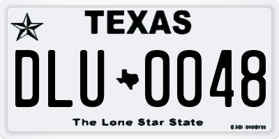 TX license plate DLU0048