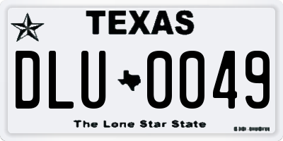 TX license plate DLU0049