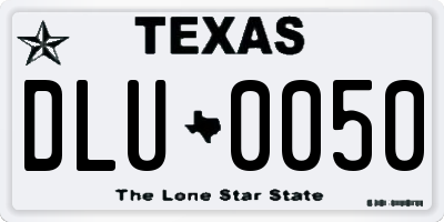 TX license plate DLU0050