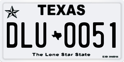 TX license plate DLU0051