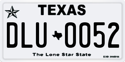 TX license plate DLU0052