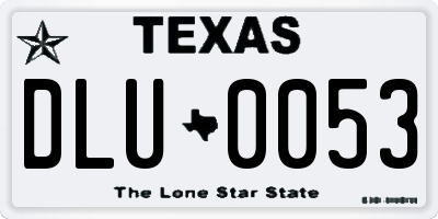 TX license plate DLU0053