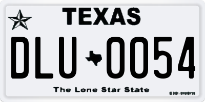 TX license plate DLU0054