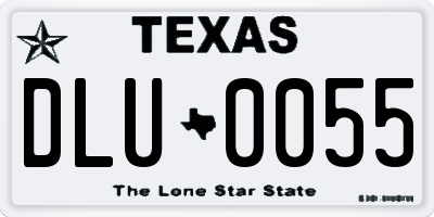 TX license plate DLU0055