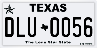 TX license plate DLU0056