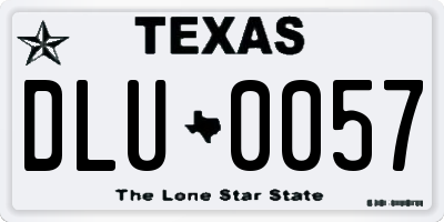 TX license plate DLU0057