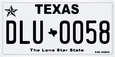 TX license plate DLU0058