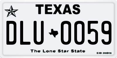 TX license plate DLU0059