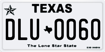 TX license plate DLU0060