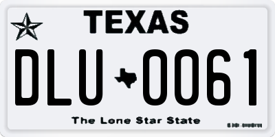 TX license plate DLU0061