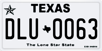 TX license plate DLU0063