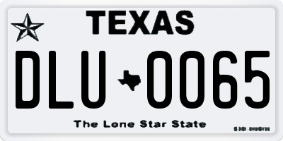 TX license plate DLU0065