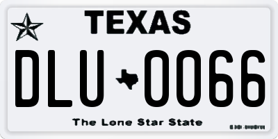 TX license plate DLU0066