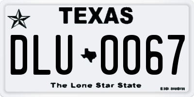 TX license plate DLU0067