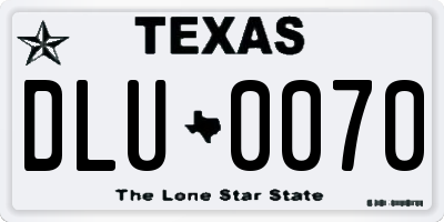 TX license plate DLU0070