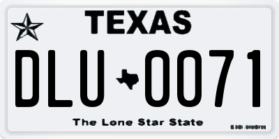 TX license plate DLU0071