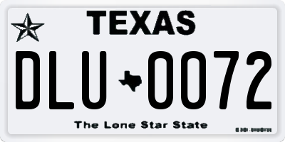 TX license plate DLU0072