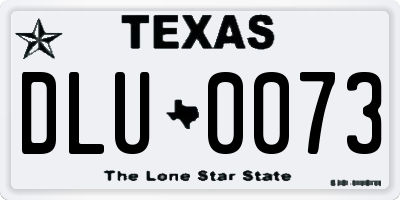 TX license plate DLU0073