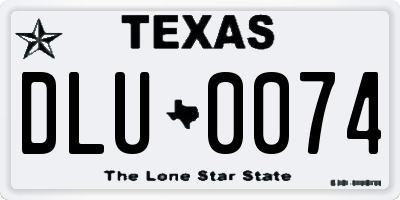 TX license plate DLU0074