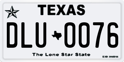 TX license plate DLU0076