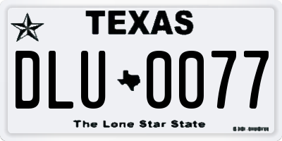 TX license plate DLU0077