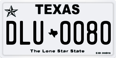 TX license plate DLU0080