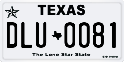 TX license plate DLU0081