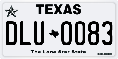 TX license plate DLU0083