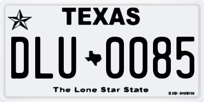 TX license plate DLU0085