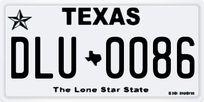 TX license plate DLU0086