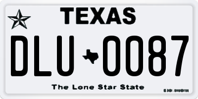 TX license plate DLU0087