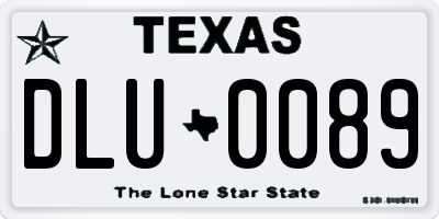 TX license plate DLU0089