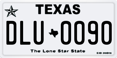 TX license plate DLU0090