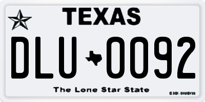 TX license plate DLU0092