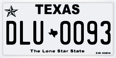 TX license plate DLU0093