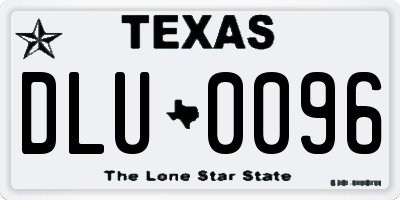 TX license plate DLU0096