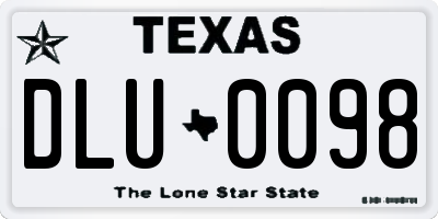 TX license plate DLU0098