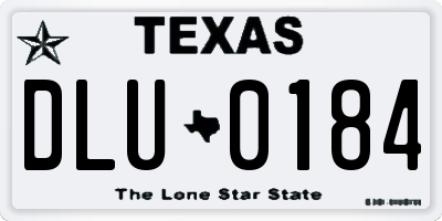 TX license plate DLU0184