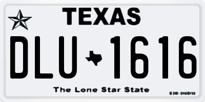 TX license plate DLU1616