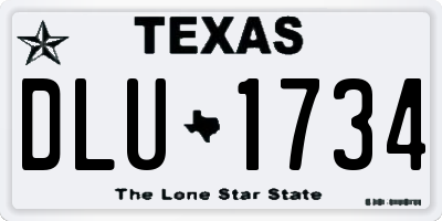 TX license plate DLU1734