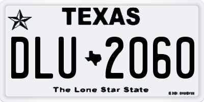 TX license plate DLU2060