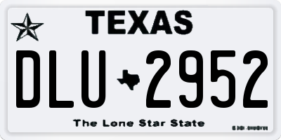 TX license plate DLU2952