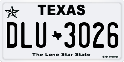 TX license plate DLU3026