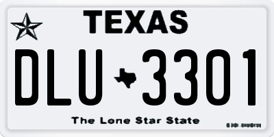 TX license plate DLU3301
