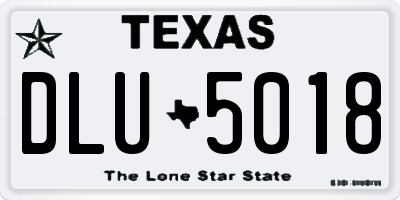 TX license plate DLU5018